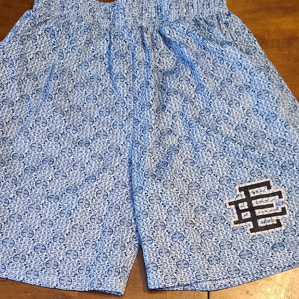 Eric Emanuel Blue Patterned Athletic Shorts